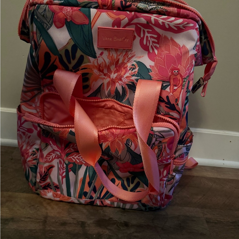 Vera Bradley Coral and Pink Floral insulated Backpack